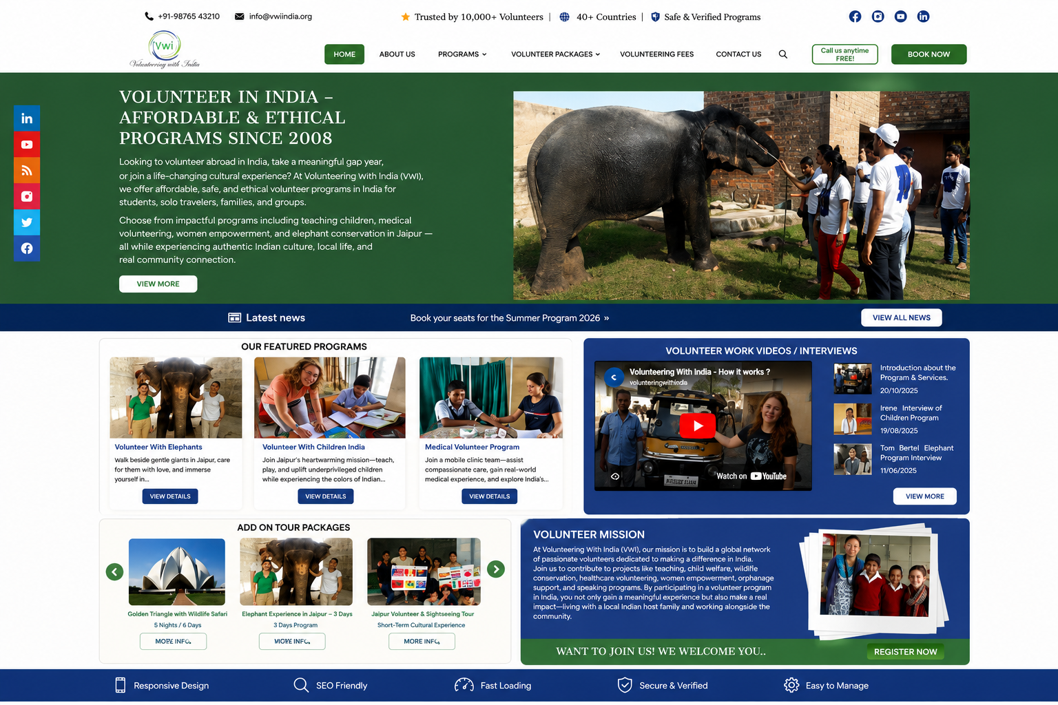Volunteering With India NGO Website